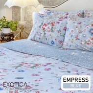 EXOTICA ชุดผ้าปูที่นอนรัดมุม+ปลอกหมอนหนุน ลาย Empress สำหรับเตียง 6 ฟุต / 5 ฟุต / 3.5 ฟุต (ผ้าปู ปลอ