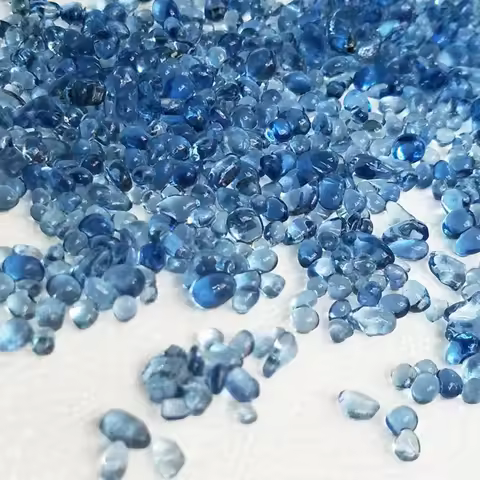 50g Natural Aquarium Decoration Stone Color Stone Pebble for Fish Tank Sea Blue Glass Sand Stone 0rn