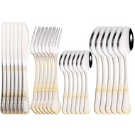 Diskon 6People Kitchen Set Gold Vintage Steel Tableware Knife Set T