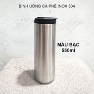 Ly uống cà phê làm bằng inox 304 loại 2 lớp chuyên uống cà phê uống trà đa năng 550ml