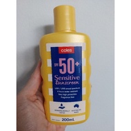 COLES Sensitive Sunscreen SPF 50+ 200ml