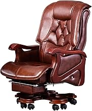Solid Wood Home Office Chairs, Ergonomic High Back Reclining Computer Desk Chair with Armrest, Footrest &amp; Thick Padded Boss Recliner, for Office, Home, Study interesting