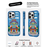 CASECASE X Beyond The Vines Hotel Case Sky Blue Color Clear Hard Magnetic suction Impact Case For Ap