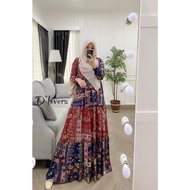 TERBATAS MARWAH by D'lovera Gamis Dress Motif Print Elegan Unik Adem Busui ORI