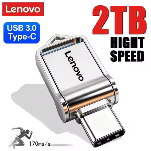 Lenovo Mini 2TB PenDrive OTG Flash Drive High Speed 1TB Metal Pendrive 512GB 256GB USB Type-C Portab