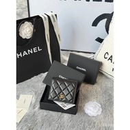 CHANEL New Product Half-Fold Short Wallet Arrives Lambskin Made Inner Coin Pocket Such Wallet Super 