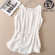 Áo đũi nữ, áo sát nách chất liệu đũi mặc nhẹ, thoáng mát mặc ở nhà hay đi chơi đều đẹp Đũi Việt DVAL