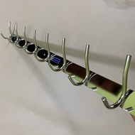 Wall-mounted clothes hanger with 7 tabs and 9 tabs (screws included) made of 304 stainless steel