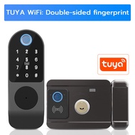 TUYA WiFi Electronic Smart Door Lock Double-Sided Fingerprint Digital Lock IC Card Safety Grill Door Lock
