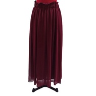Wine Red Maxi Dress Chiffon Skirt