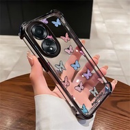 Case For OPPO A58 4G A58 5G A78 A58X 5G Phone Butterfly Transparent Silicone Protective Cover