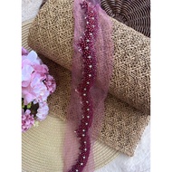 0.5 METER READYSTOK I BEADING LACE NEW DESIGN I FULL BEADS LACE I DWI LACE I LACE MANIK BY Inspirasi