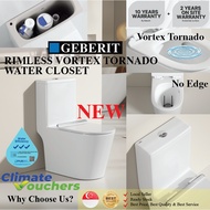 FREE INSTALLATION SG Seller High Quality Rimless Vertex Tornado GEBERIT One-Piece Toilet Bowl With U