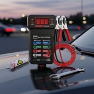 Car 12V Battery Diagnostic Meter, LED readout with alligator clamps, quick check without removal Met