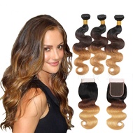 9A ombre hair brazilian human hair bundles body 1b-4-27 hair