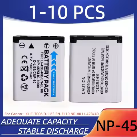 NP-45 digital camera battery 1500mAh NP-45 rechargeable battery, suitable for Canon KLIC-7006 D-LI63