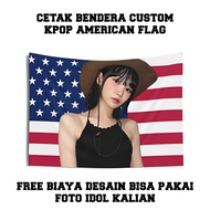 Custom American flag kpop flag - custom character flag printing as you like Custom Flag Printing