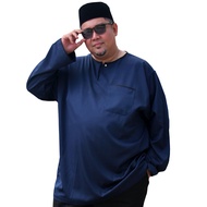 PLATINUM Plus Size Baju Melayu Teluk Belanga Baju Johor PM9205C5 Navy Big Size Baju Melayu Tradition