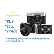 Trade-In Camera lenses mirroless sony canon nikon fujifilm trade in