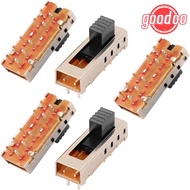 GOODOO 5pcs Toggle Switch, 4 Position 10P 2P4T Micro Slide Switch, 5mm Toggle Vertical SS-24E01 Micr