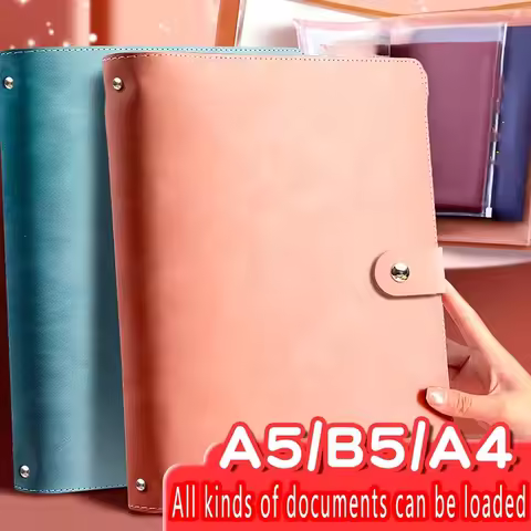 A4/A5/B5 PU Leather Document Folder | Large Capacity File Organizer | Portable Portfolio for Home &