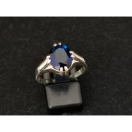 925 pure Silver 9 ×10mm dark blue CZ stone men's ring! Cincin batu lelaki