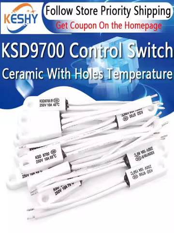 1-10PCS KSD9700 Ceramic With Holes Temperature Control Switch 40 Degrees 150 Degrees Normally Open N