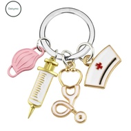 Nurse Doctor Mask Keychain Medical Paramedic Syringe Syringe Stethoscope Keychain DM