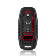 For Audi A3 8Y A4 A6 A7 A8 E-tron Q5 Q8 C8 D5 Silicone Car Smart Key Case Cover Auto Styling Protect