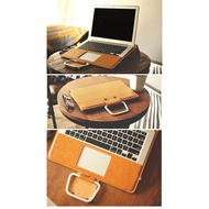 Macbook 12 inch A1534 Alloy Buckle Portable Stand Leather Case Protective Case Computer Bag