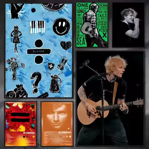 Ed S-Sheeran Singer Album Poster Waterproof Sticky Wall Art Print For Bedroom Living Room Hallway Ba