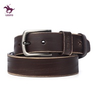 LEEFO Genuine Cow Leather 2 Layer Retro Fashion Men Leather Belt Buckle 5.0cm &amp; 4.5cm
