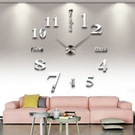 Soledi? Modern DIY Large Number Wall Clock 3d Mirror Surface Wall Sticker Clock Home Office Room Art