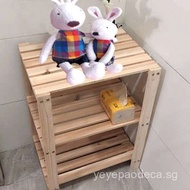 Solid wood simple solid wood shelf multi-layer storage rack household bookshelf wooden shelf sub-she