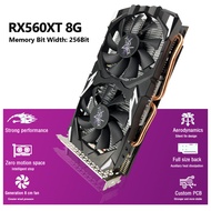 AISURIX RX 560XT 8GB 100% Graphics Card RX580 Gaming GDDR5 Computer GPU Video card for Radeon AMD