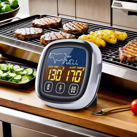 Digital Kitchen Thermometer Probe Touch Screen Meat Barbecue Food Temperature Measure Tool Steak BBQ