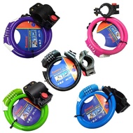 WHOLESALE Bicycle Padlocks RANDOM Color Combination Locks 4 Digit Number Code Sling Cable Rubber Coa