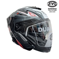 EVO RS9 Jet Fighter Pearl White Grey Helmet (FREE EVO RS9 HELMET & HEVIK HELMET BAG)