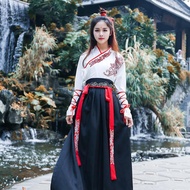 Chinese Style Hanfu Skirt Suit Hanfu Female Male Style Improved Hanfu Female Heroine Style Martial Arts Ancient Costume Female Super Fairy Elegant Ancient Style Dai