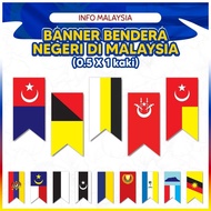Merdeka 14 Keping Bendera Hiasan Negeri-Negeri Malaysia Flag - Teguh Perpaduan Penuhi Harapan