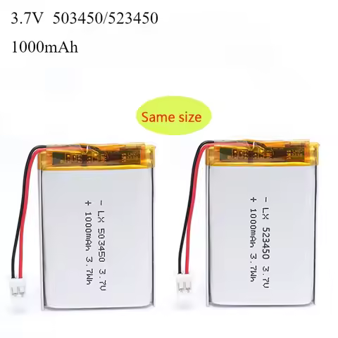 523450/503450 1000mAh 3.7V Rechargeable Li-ion Battery PH 2.0mm 2pin plug for Camera GPS navigator M