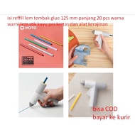 Isi Reffill Lem Tembak Glue 125 Mm Panjang 20 Pcs Warna Warni Stik Kay