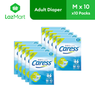 Caress Basic Adult Diaper Medium: 1 box with 10 packs
