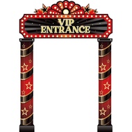 Peryiter 3 Pcs Casino Movie Night Porch Sign Banner Movie Casino Theme Party Decorations VIP Door En