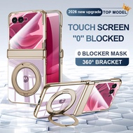 Electroplated 360 ° Bracket Holder Case For Motorola Razr 70 Ultra 5G Magnetic Spring Hinge Protecti
