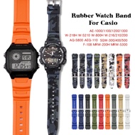 Rubber Watch Band for Casio AQ-S810W AE-1200/1300/SGW-300 Silicone Resin Camouflage Strap for G-Shock MRW-200H W-S200H F-108WH AEQ-110W 18mm Soft Waterproof Bracelet
