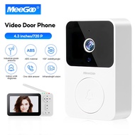 MeeGoo Smart Doorbell Tuya Wireless Video with Peephole Camera 4.3" WiFi Viewer 2-way Audio/Wake-up