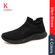 Men Black Slip on Footwear Sock Sneakers Lightweight Jogging Shoe Big Size 39-46 Outdoor Anti Slip M
