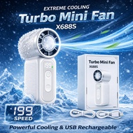 DF-97 199Speed Ultra Mini Turbo Handle Fans Mini Fan Neck Fan 199 Speed Turbo Cooling Rechargeable L