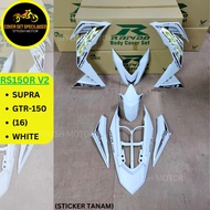 (STICKER TANAM/AIRBRUSH) RAPIDO COVER SET RS150R V2 SUPRA GTR-150 (16) WHITE